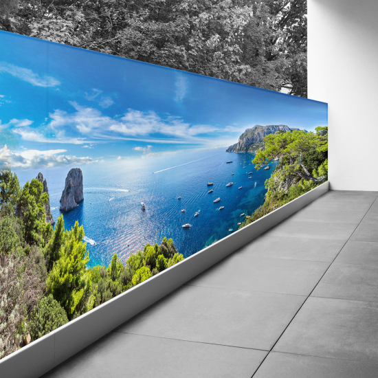 Optical Illusion Balcony Privacy Screen - 120x300 cm - Sea view