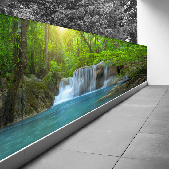 Optical Illusion Balcony Privacy Screen - 120x480 cm - Waterfalls