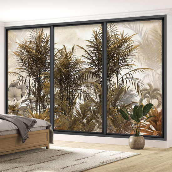 Optical Illusion Panoramic Bay Window Wall Mural / Wallpaper - Jungle