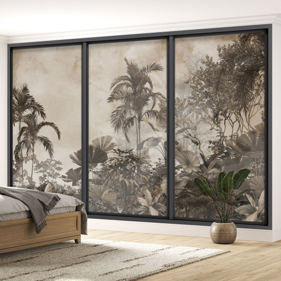 Optical Illusion Panoramic Bay Window Wall Mural / Wallpaper - Jungle