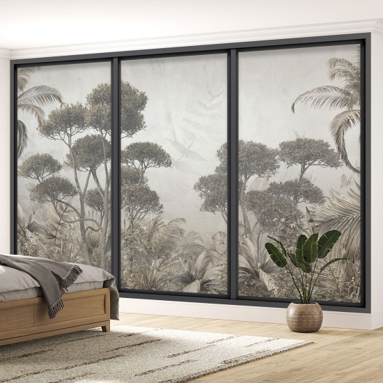 Optical Illusion Panoramic Bay Window Wall Mural / Wallpaper - Jungle