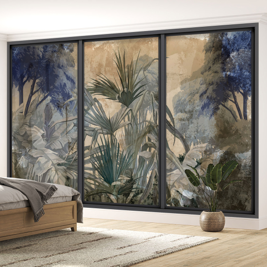 Optical Illusion Panoramic Bay Window Wall Mural / Wallpaper - Jungle