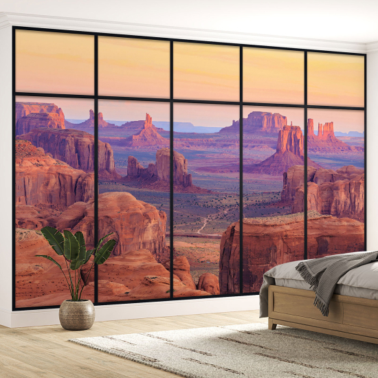 Optical Illusion Panoramic Window Wall Mural / Wallpaper - Grand Canyon