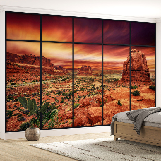 Optical Illusion Panoramic Window Wall Mural / Wallpaper - Grand Canyon