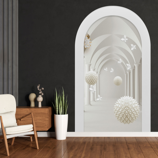 Optical Illusions Arch Wall Sticker - 3D Effect Columns