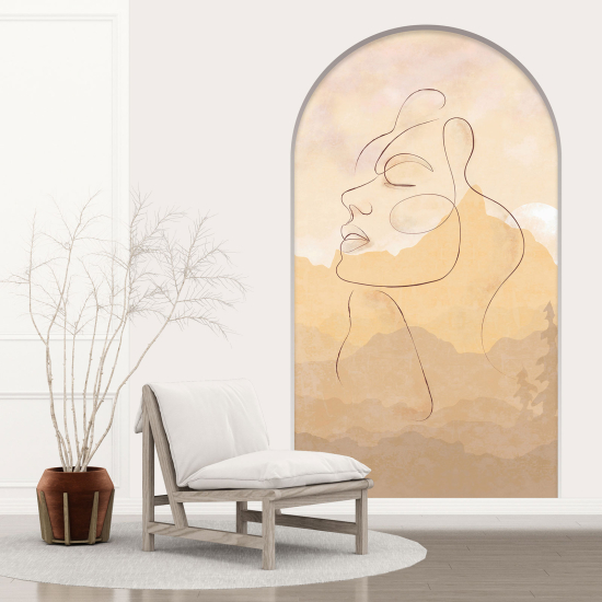 Optical Illusions Arch Wall Sticker - Abstract Face