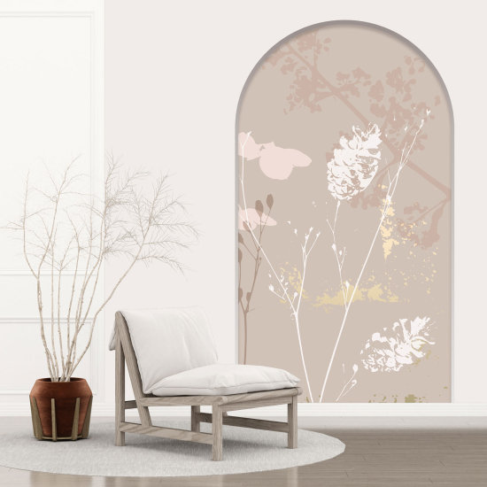 Optical Illusions Arch Wall Sticker - Abstract Leaves