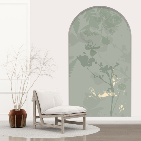 Optical Illusions Arch Wall Sticker - Abstract Leaves