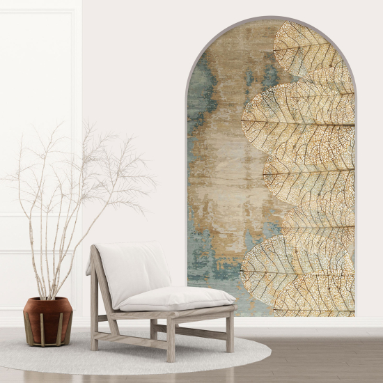 Optical Illusions Arch Wall Sticker - Abstract Leaves