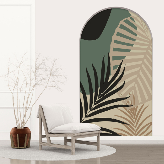 Optical Illusions Arch Wall Sticker - Abstract Leaves