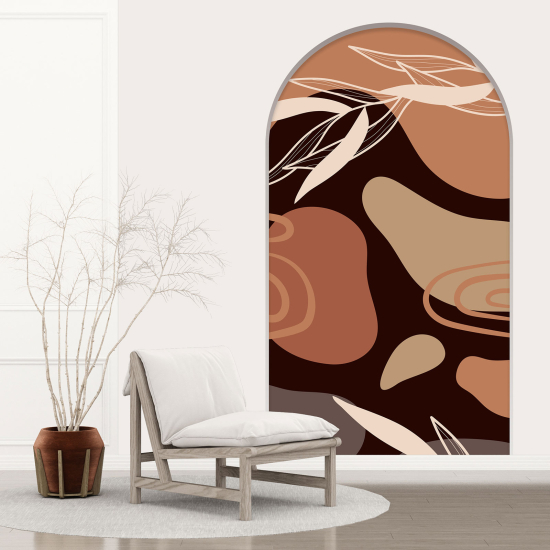 Optical Illusions Arch Wall Sticker - Abstract Leaves