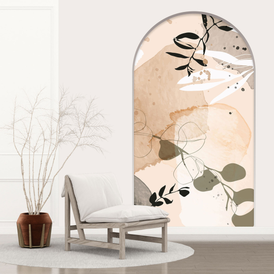 Optical Illusions Arch Wall Sticker - Abstract Leaves