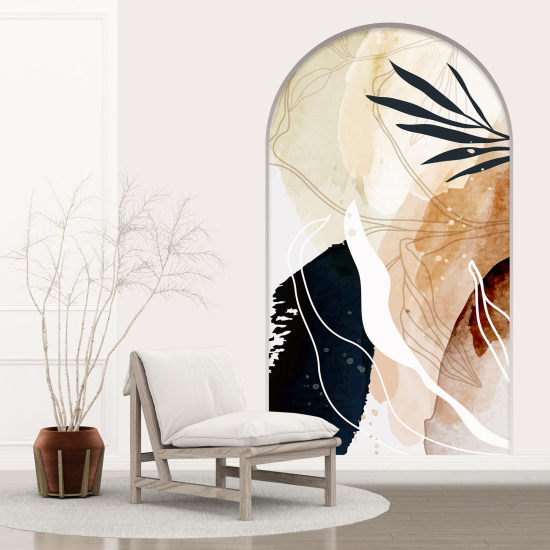 Optical Illusions Arch Wall Sticker - Abstract Leaves