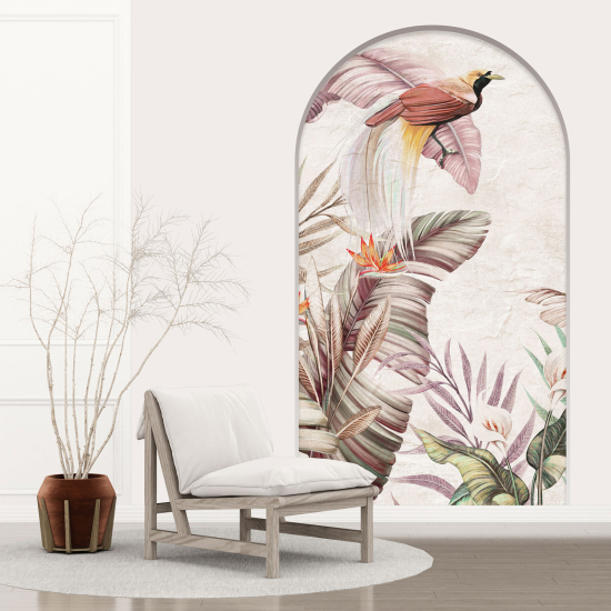 Optical Illusions Arch Wall Sticker - Bird Leaves