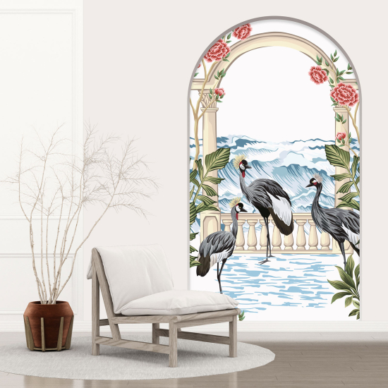 Optical Illusions Arch Wall Sticker - Birds