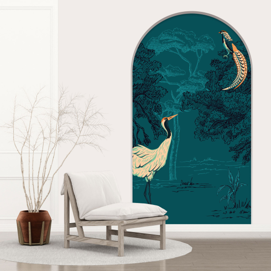 Optical Illusions Arch Wall Sticker - Birds