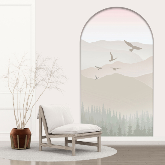 Optical Illusions Arch Wall Sticker - Birds