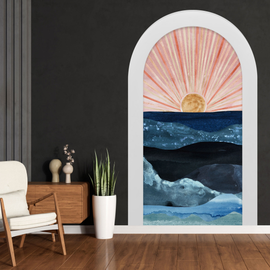 Optical Illusions Arch Wall Sticker - Boho Landscape