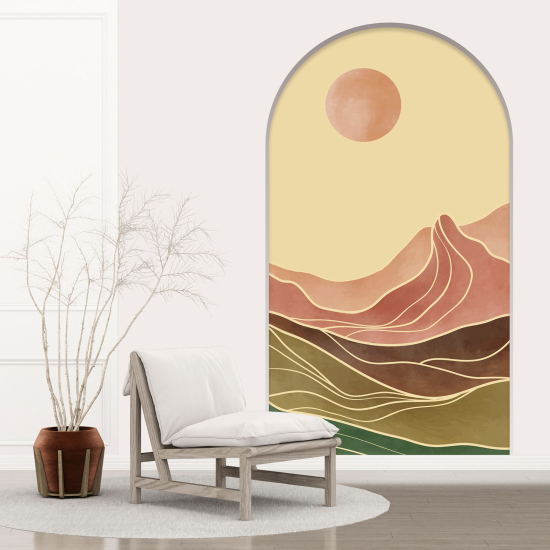 Optical Illusions Arch Wall Sticker - Boho Landscape