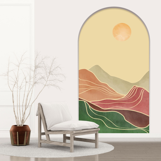 Optical Illusions Arch Wall Sticker - Boho Landscape