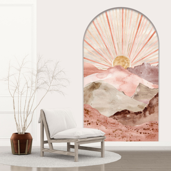 Optical Illusions Arch Wall Sticker - Boho Landscape