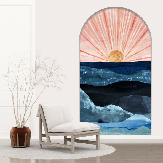 Optical Illusions Arch Wall Sticker - Boho Landscape