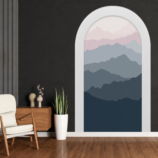 Optical Illusions Arch Wall Sticker - Boho Mountains