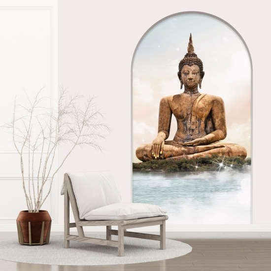 Optical Illusions Arch Wall Sticker - Buddha