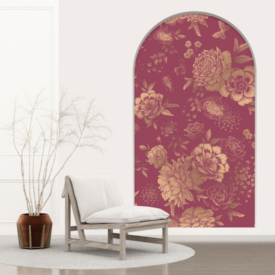 Optical Illusions Arch Wall Sticker - Butterfly Flowers