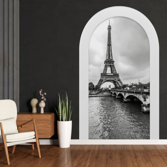 Optical Illusions Arch Wall Sticker - Eiffel Tower