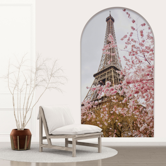 Optical Illusions Arch Wall Sticker - Eiffel Tower