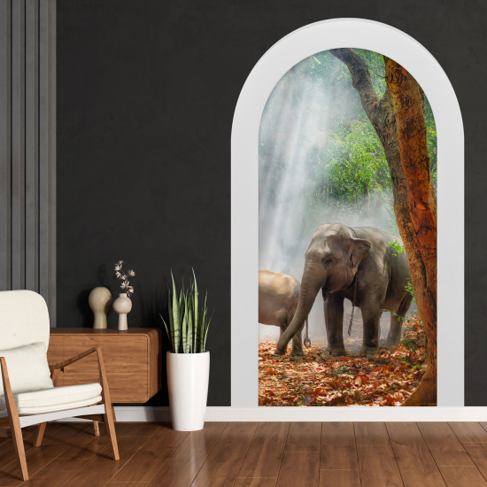 Optical Illusions Arch Wall Sticker - Elephants