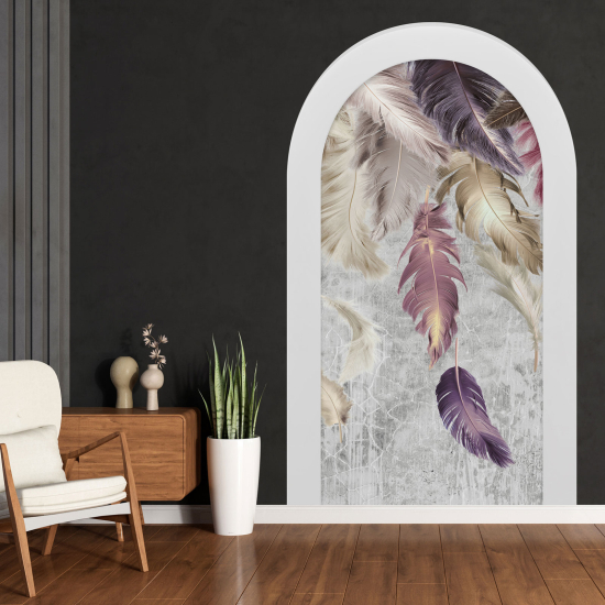 Optical Illusions Arch Wall Sticker - Feathers