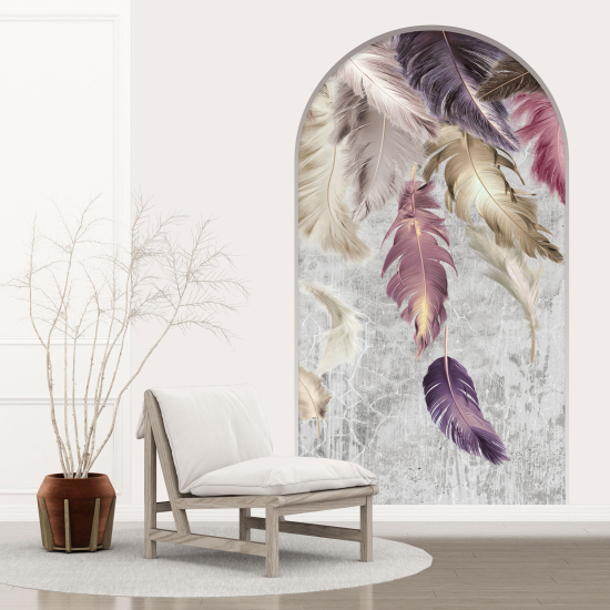 Optical Illusions Arch Wall Sticker - Feathers