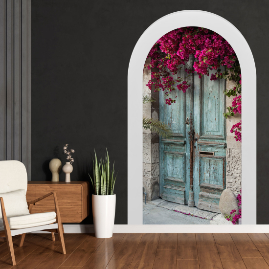 Optical Illusions Arch Wall Sticker - Flowered door