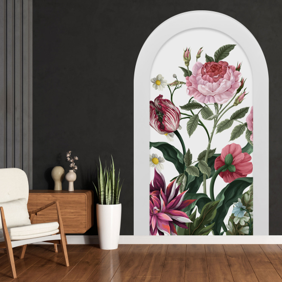 Optical Illusions Arch Wall Sticker - Flowers