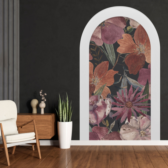 Optical Illusions Arch Wall Sticker - Flowers