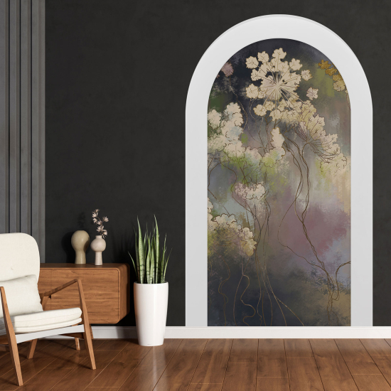 Optical Illusions Arch Wall Sticker - Flowers