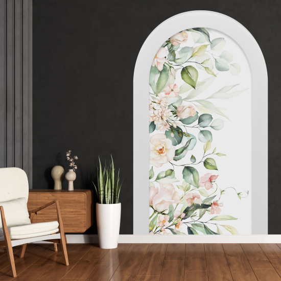 Optical Illusions Arch Wall Sticker - Flowers