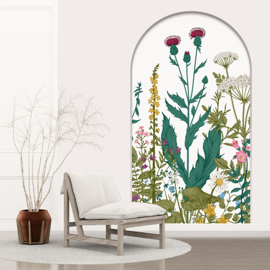 Optical Illusions Arch Wall Sticker - Flowers