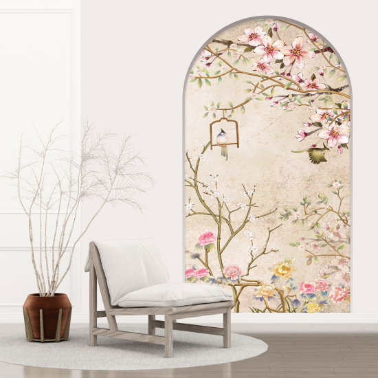 Optical Illusions Arch Wall Sticker - Flowers