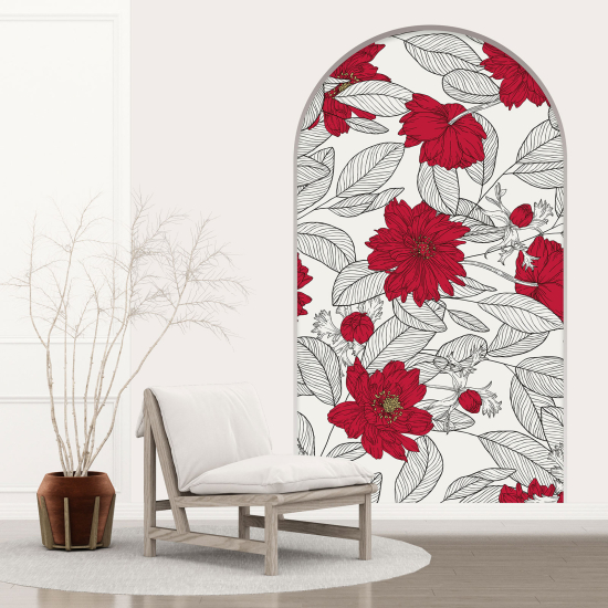 Optical Illusions Arch Wall Sticker - Flowers