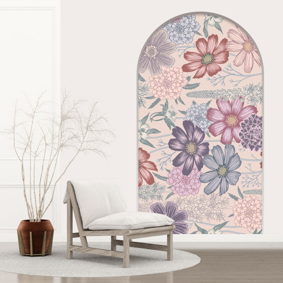 Optical Illusions Arch Wall Sticker - Flowers