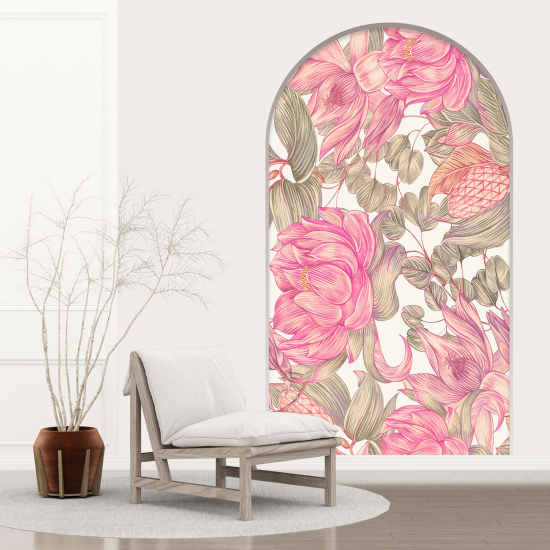 Optical Illusions Arch Wall Sticker - Flowers