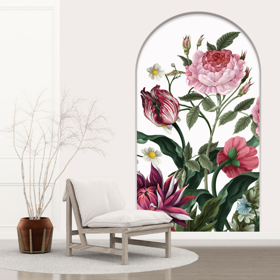 Optical Illusions Arch Wall Sticker - Flowers