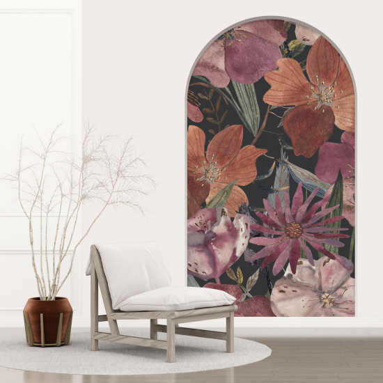 Optical Illusions Arch Wall Sticker - Flowers