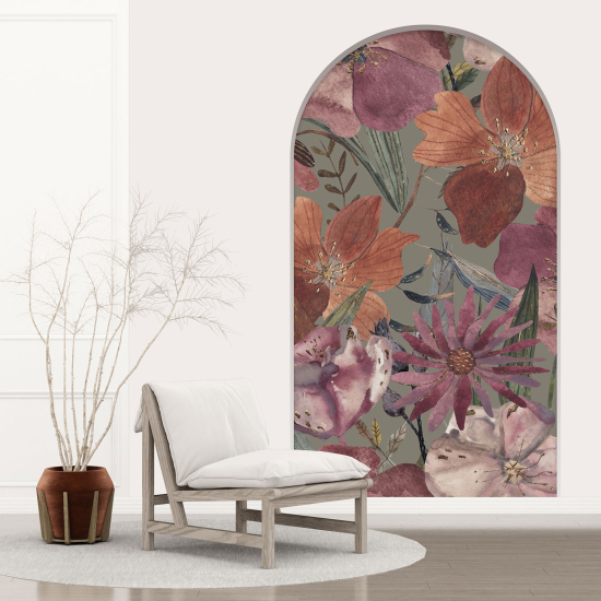 Optical Illusions Arch Wall Sticker - Flowers