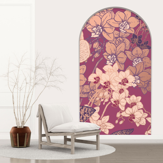 Optical Illusions Arch Wall Sticker - Flowers