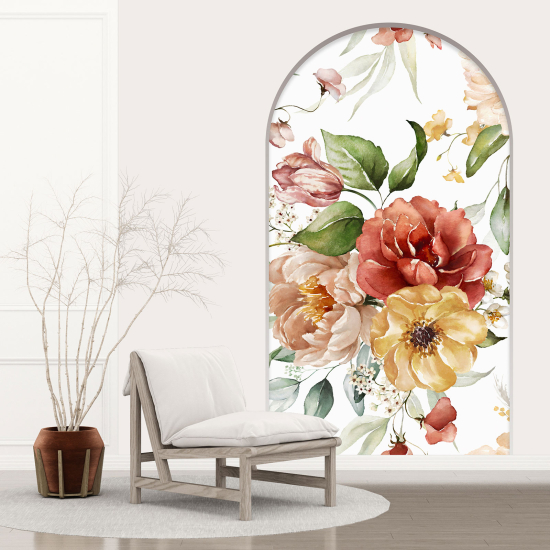 Optical Illusions Arch Wall Sticker - Flowers