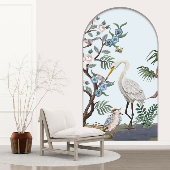 Optical Illusions Arch Wall Sticker - Flowers Birds